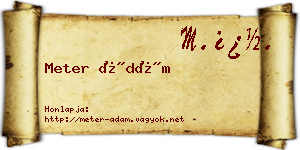 Meter Ádám névjegykártya